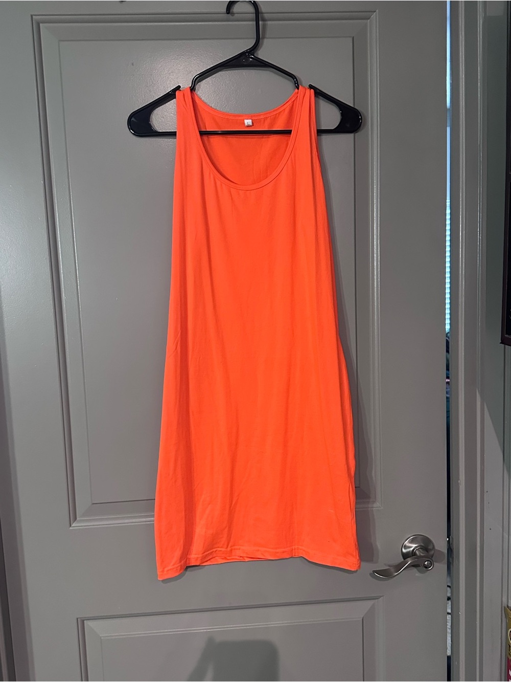 Women's Orange Scoop Neck Tank Dress